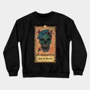 Page Of Wands. Eternal Bones Tarot (Colorful) design. Crewneck Sweatshirt